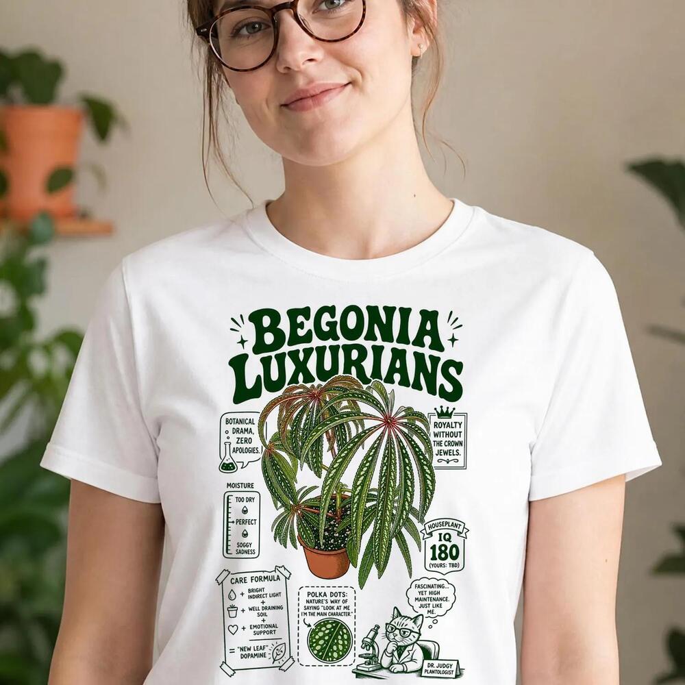 Funny Begonia Luxurians Shirt Retro House Plants Gift